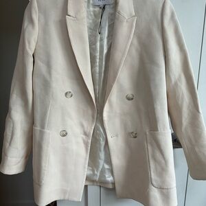 Off-White Double-Breasted Blazer Wool Blend